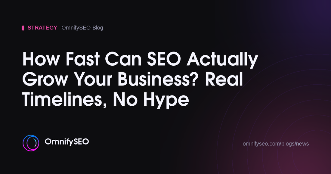 How Fast Can SEO Actually Grow Your Business? Real Timelines, No Hype : OmnifySEO blog, Strategy