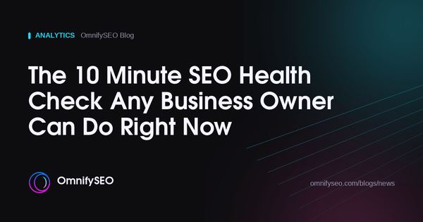 The 10 Minute SEO Health Check Any Business Owner Can Do Right Now : OmnifySEO blog, Analytics