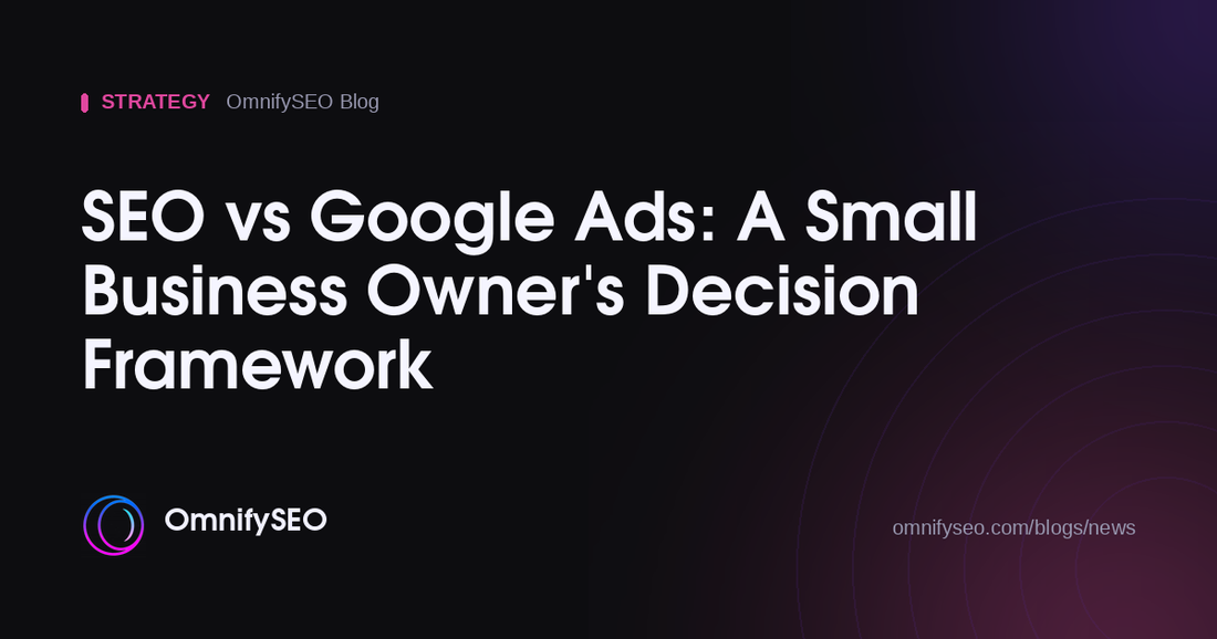 SEO vs Google Ads: A Small Business Owner's Decision Framework : OmnifySEO blog, Strategy