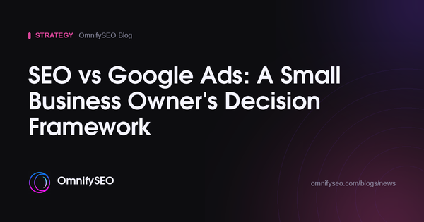 SEO vs Google Ads: A Small Business Owner's Decision Framework : OmnifySEO blog, Strategy
