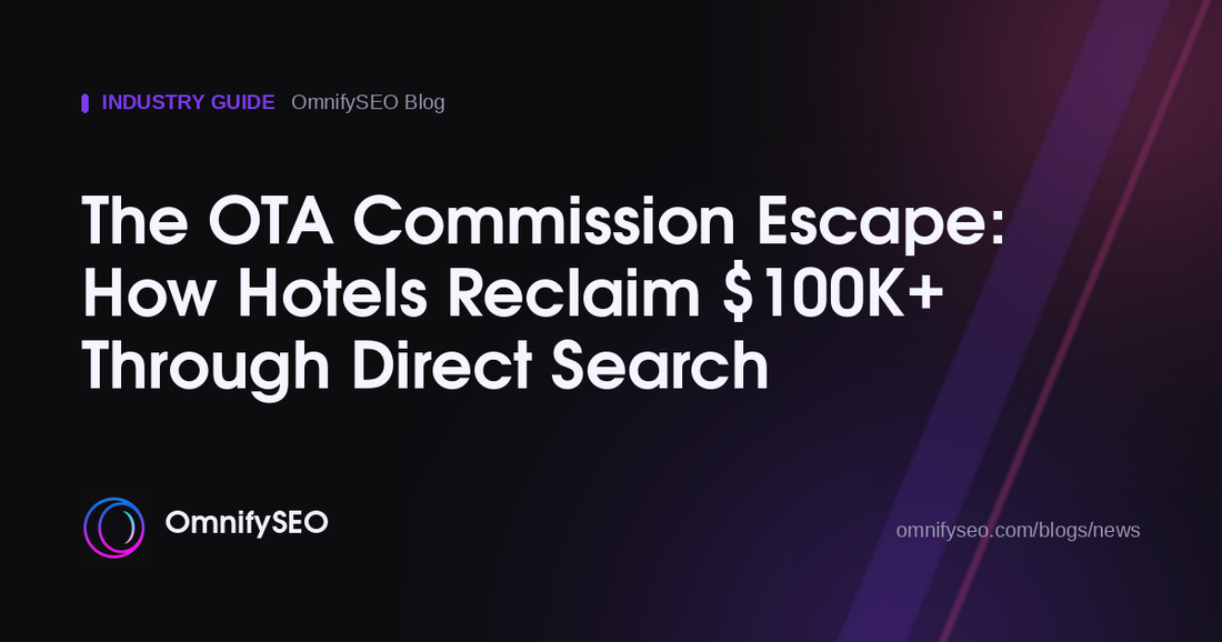 The OTA Commission Escape: How Hotels Reclaim $100K+ Through Direct Search : OmnifySEO blog, Industry Guide